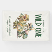 ワイルドワンキュート恐竜の最初の誕生日パーティー 横断幕 (横)