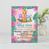 ワイルドワンキラフェヒッポジャングル第1動物誕生日 招待状 (スタンド正面)