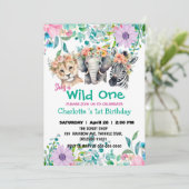 ワイルドワンキラフゼブラジャングル第1動物誕生日 招待状 (スタンド正面)