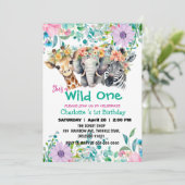 ワイルドワンキラフゼブラジャングル第1動物誕生日 招待状 (スタンド正面)