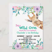 ワイルドワンキリン動物園ジャングル第1動物誕生日 招待状 (正面)