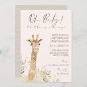 ワイルドワンキリン赤面フローラ男女兼用ベビー 招待状 (正面/裏面)