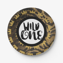 ワイルドワンキングオブシチュエーションクラウン1st誕生日パーティー ペーパープレート