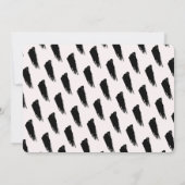 ワイルドワンクマ羽毛ガールピンク写真1st誕生日 招待状 (裏面)