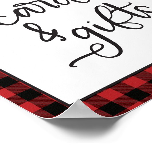 ワイルドワンクマ赤いバッファローのプレイドカードとギフト ポスター (角)