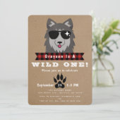 ワイルドワンクールウルフ1歳の誕生日 招待状 (スタンド正面)
