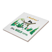 ワイルドワングリーンリーサファリキティキャット子供の誕生日 タイル (側面)