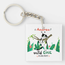 ワイルドワングリーンリーサファリキティ猫1歳の誕生日 キーホルダー