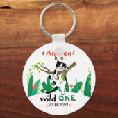 ワイルドワングリーンリーサファリキティ猫1歳の誕生日 キーホルダー (正面)
