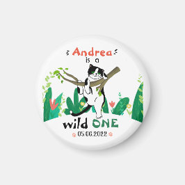 ワイルドワングリーンリーサファリキティ猫1歳の誕生日 マグネット