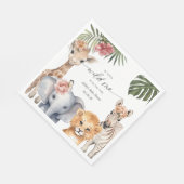 ワイルドワンサファリかわいい動物ベビーガールシャワーナップ スタンダードランチョンナプキン (角)