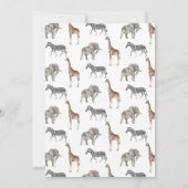 ワイルドワンサファリの動物の赤男女兼用ちゃんシャワー 招待状 (裏面)