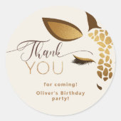 ワイルドワンサファリの誕生日ありがとう ラウンドシール (正面)