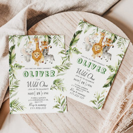 ワイルドワンサファリの誕生日の招待状 招待状