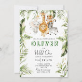 ワイルドワンサファリの誕生日の招待状 招待状 (正面)