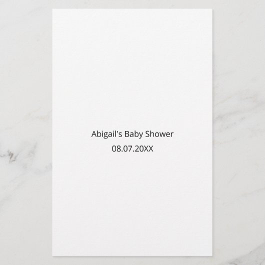 ワイルドワンサファリは彼女はむしろ赤ちゃんシャワーゲームをする (裏面)