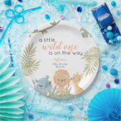 ワイルドワンサファリアニマルガールベビーシャワー ペーパープレート (パーティー)