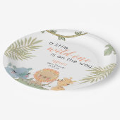 ワイルドワンサファリアニマルガールベビーシャワー ペーパープレート (アングル)