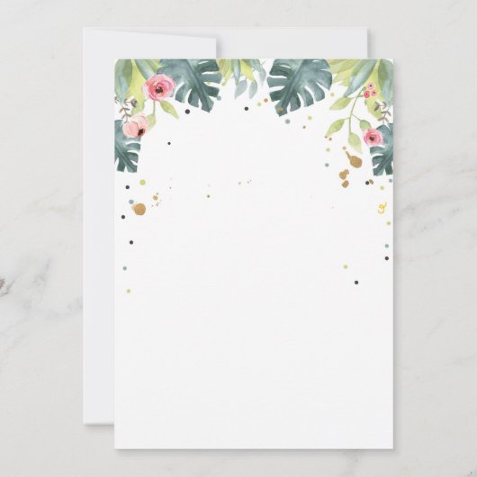 ワイルドワンサファリアニマルズガール誕生日招待状 招待状 (裏面)