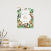 ワイルドワンサファリアニマルズバルーンベビー1歳 ポスター (キッチン)