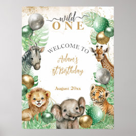 ワイルドワンサファリアニマルズバルーンベビー1歳 ポスター