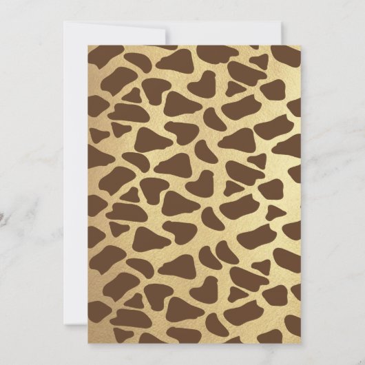 ワイルドワンサファリアニマルズファースト誕生日招待状 招待状 (裏面)