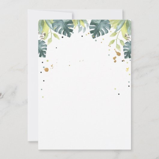 ワイルドワンサファリアニマルズファースト誕生日招待状 招待状 (裏面)