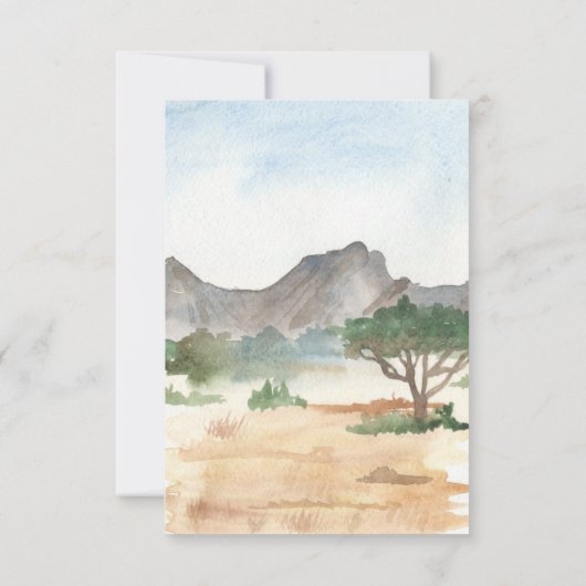 ワイルドワンサファリアニマルズファースト誕生日 招待状 (裏面)