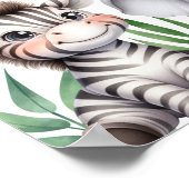 ワイルドワンサファリアニマルズボーイ男の子1歳の誕生日へようこそ ポスター (角)