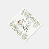 ワイルドワンサファリアニマルズボーイ第1誕生日パーティー スタンダードカクテルナプキン (角)