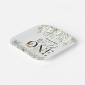 ワイルドワンサファリアニマルズボーイ第1誕生日パーティー ペーパープレート (傾斜あり)