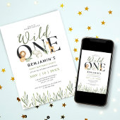 ワイルドワンサファリアニマルズボーイ第1誕生日パーティー 招待状