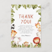 ワイルドワンサファリアニマルズボーバースデーパーティー サンキューカード (正面)