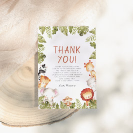 ワイルドワンサファリアニマルズボーバースデーパーティー サンキューカード