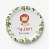 ワイルドワンサファリアニマルズボーバースデーパーティー ペーパープレート (正面)