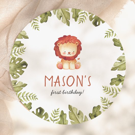 ワイルドワンサファリアニマルズボーバースデーパーティー ペーパープレート