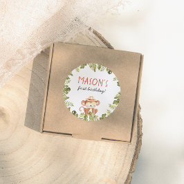 ワイルドワンサファリアニマルズボーバースデーパーティー ラウンドシール