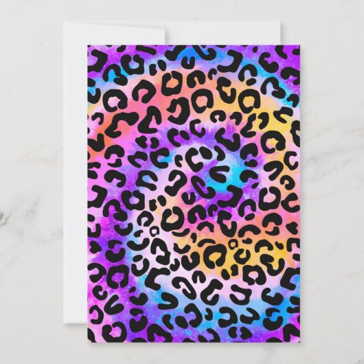 ワイルドワンサファリアニマルズレインボーチーター誕生日I 招待状 (裏面)