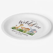 ワイルドワンサファリアニマルズ子供の誕生日 ペーパープレート (アングル)