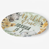 ワイルドワンサファリアニマルズ紙プレート ペーパープレート (アングル)