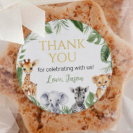 ワイルドワンサファリアニマルズ誕生日ベビーシャワー ラウンドシール