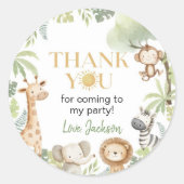 ワイルドワンサファリアニマルズ誕生日 ラウンドシール (正面)