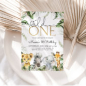 ワイルドワンサファリアニマルズ1歳の誕生日ボーイズインビタティ 招待状