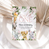 ワイルドワンサファリアニマルズ1stバースデーガールインビタティ 招待状