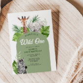 ワイルドワンサファリアニマルズ1st誕生日招待状 招待状