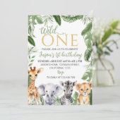 ワイルドワンサファリアニマルズ1st誕生日招待状 招待状 (スタンド正面)