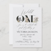 ワイルドワンサファリアニマルズ1st誕生日招待状 招待状 (正面)