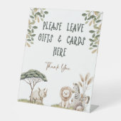 ワイルドワンサファリアニマルニュートラルベビシャワーギフト 台座サイン (正面)