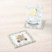 ワイルドワンサファリアニマルニュートラルベビーシャワー スクエアペーパーコースター (インサイチュ)