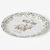 ワイルドワンサファリアニマルニュートラルベビーシャワー ペーパープレート (アングル)